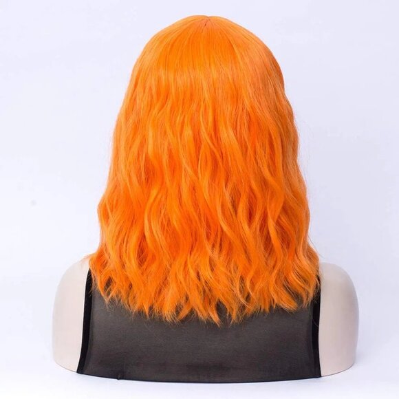 Orange Wavy Hair Wig with Bang - Picture 2 of 4